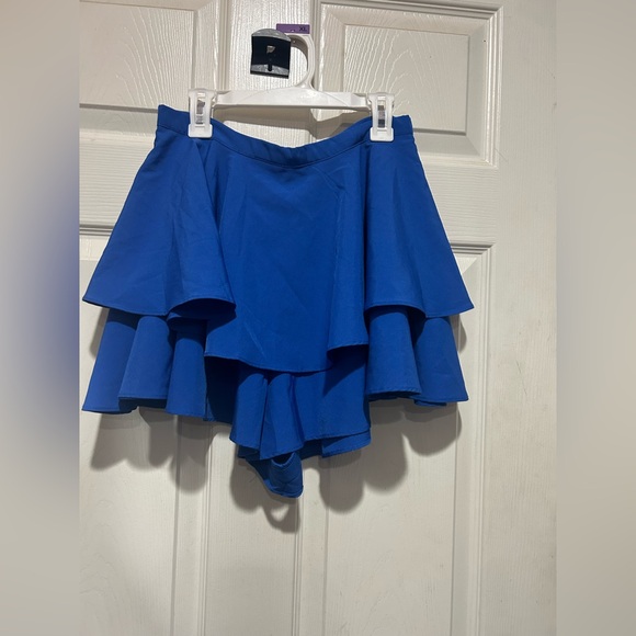 SHEIN blue off the shoulder shirt w matching skirt with ruffles Size S #party - Picture 6 of 8